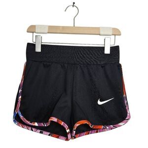 Nike Shorts Women's Size XS Black Pull On Running Stretch Waist Colorful Piping